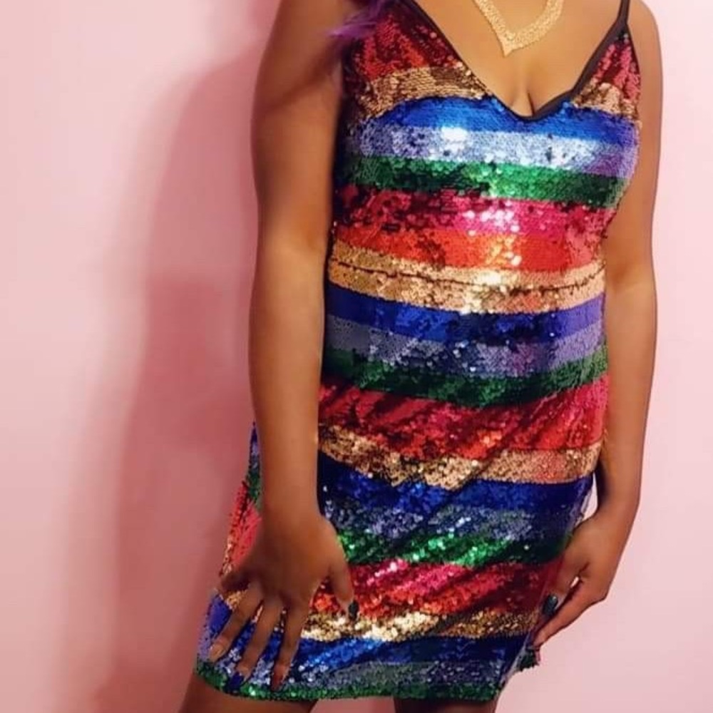 Colorful sequin dress